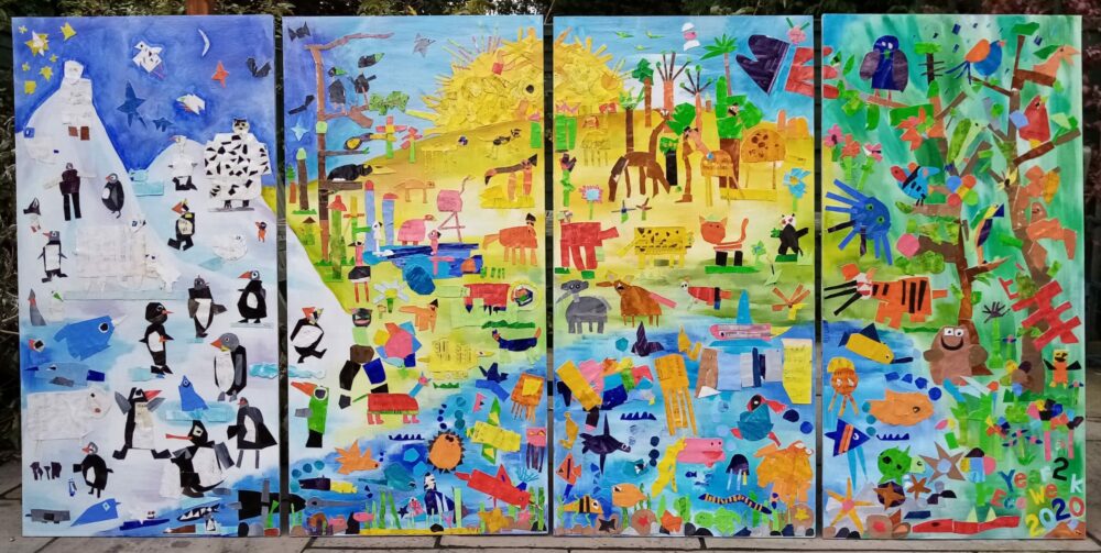 Animal Habitat Mural displayed on the wall