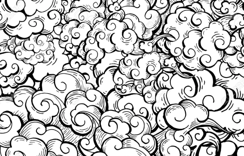 Stylised Japanese clouds
