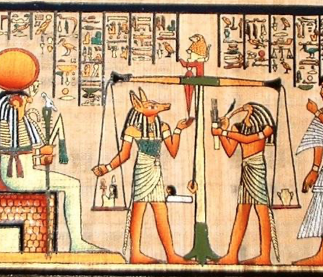 Egyptians weighing the heart after death
