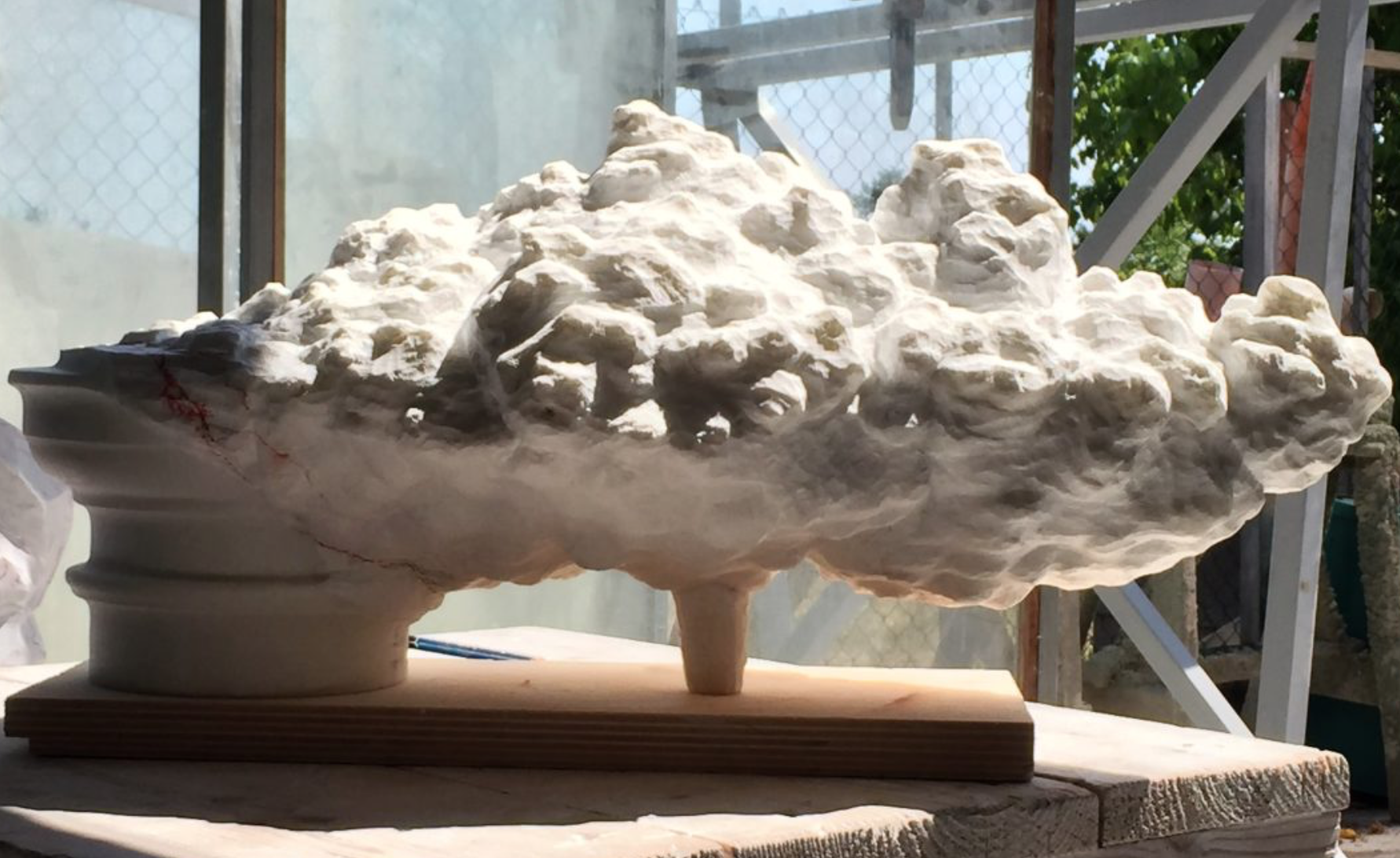 Marble carved cloud by Rob Wood