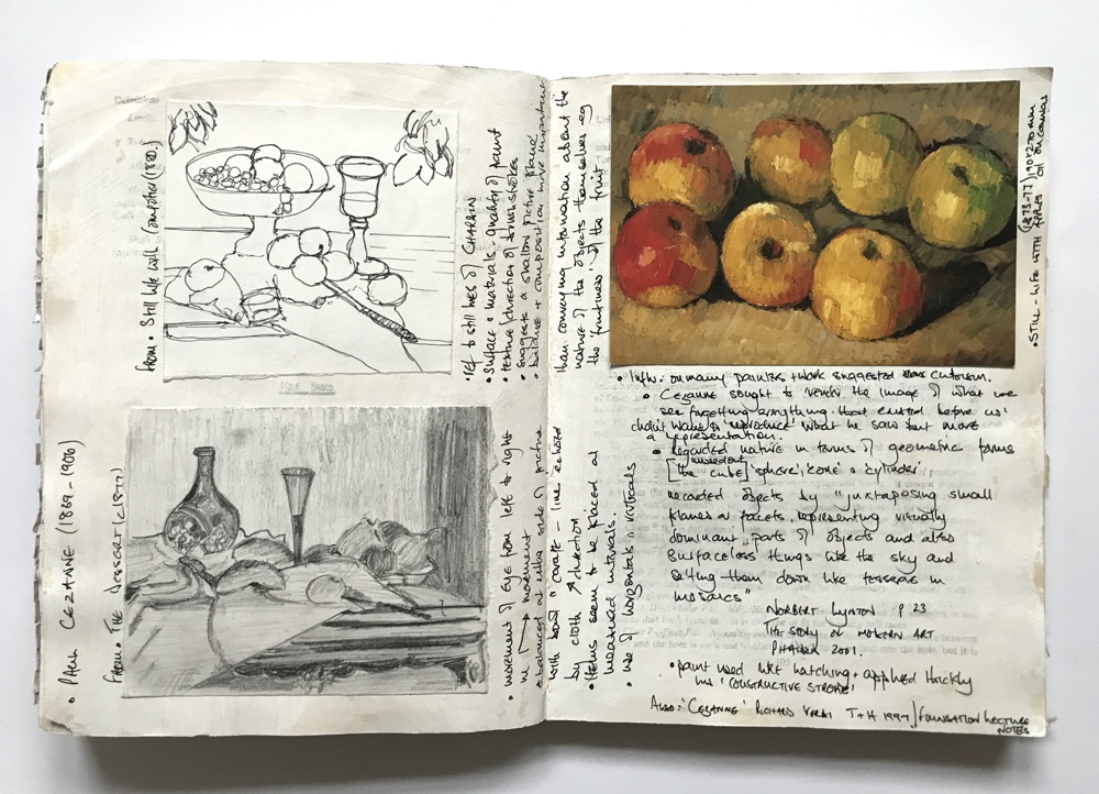 sketchbook from found book