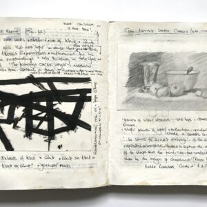 sketchbook from found book