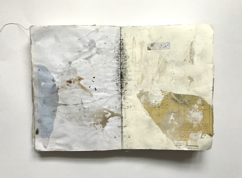 sketchbook mark making and collage