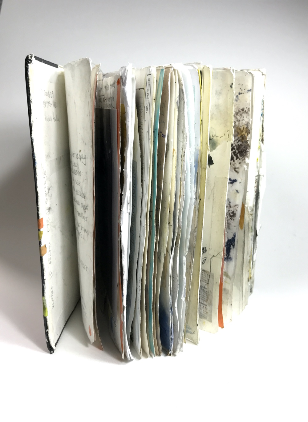 sketchbook mark making and collage