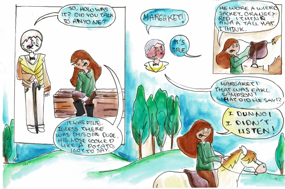 A participant's comic, inspired by a Victorian figurine from The Fitzwilliam Museum's collections.