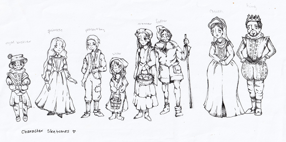 Participant's character designs