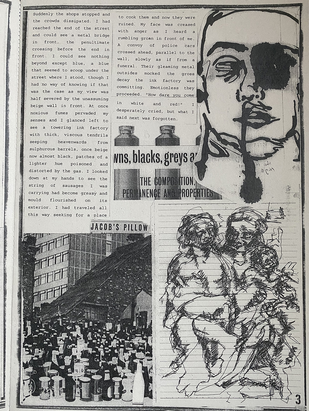 Text and Portrait Collaged Sketchbook by Stephanie Cubbin