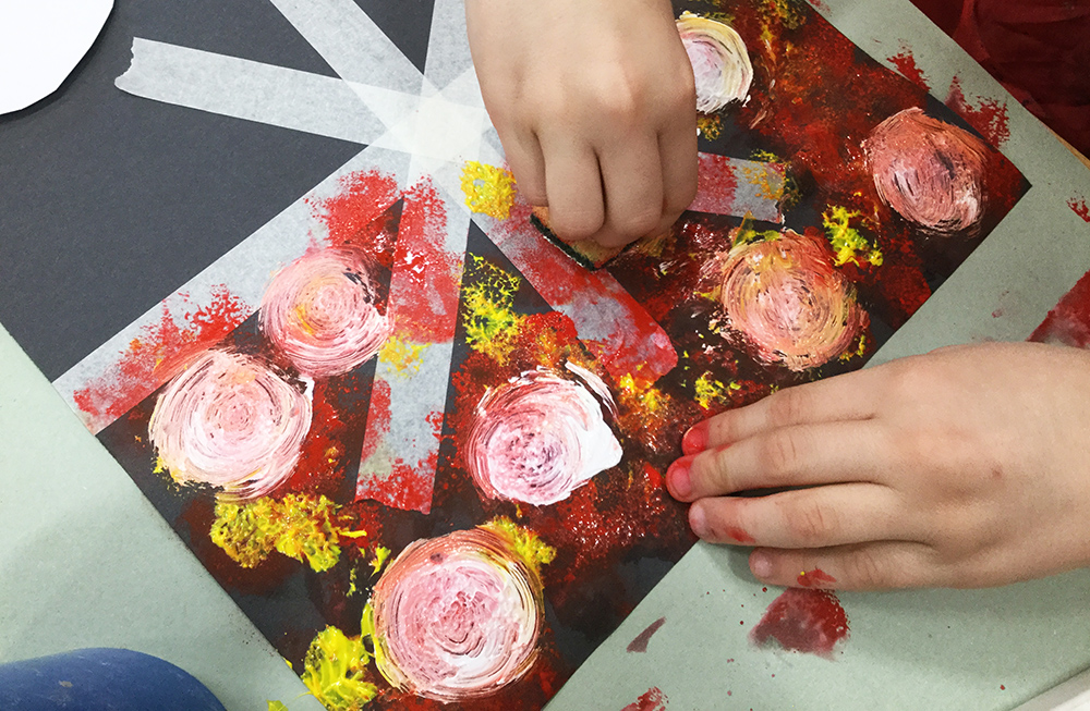Sponge and Tape Painting