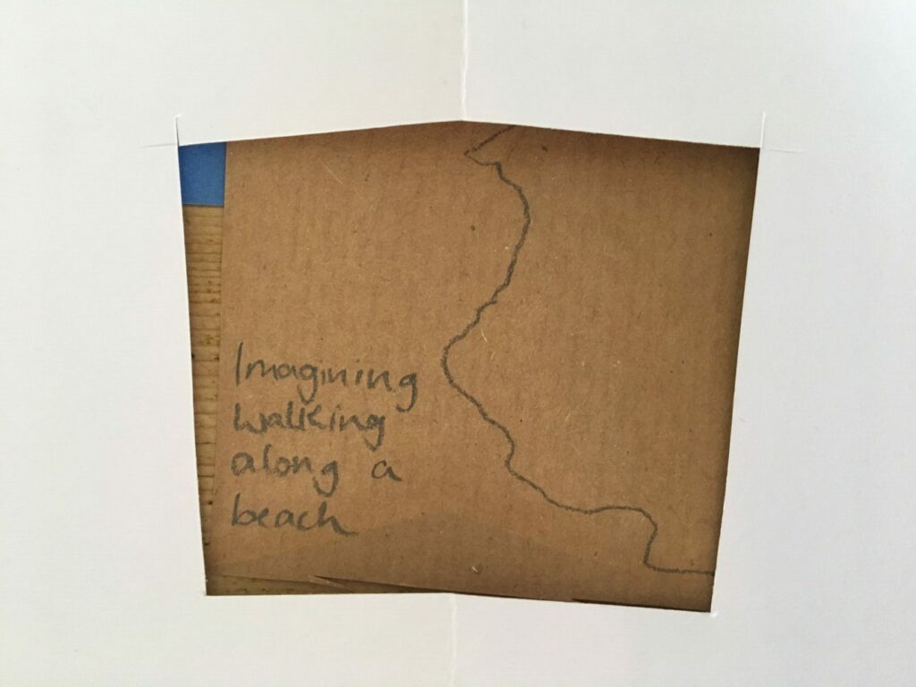 Looking at a drawing through a view finder