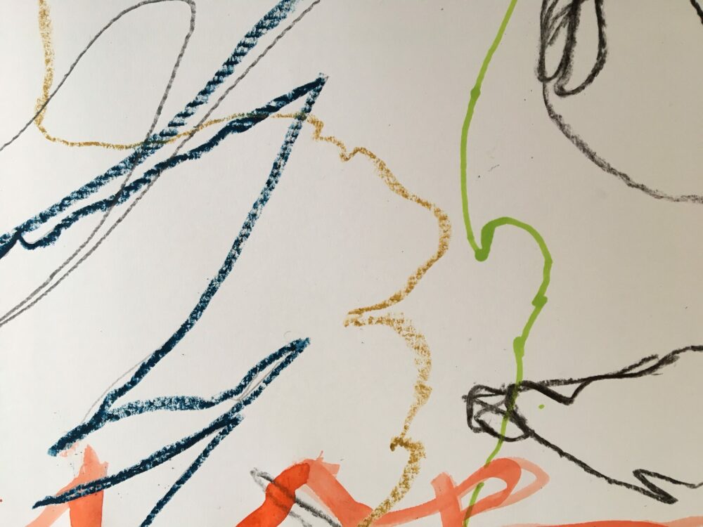 showing differences in colour and tone with mark making