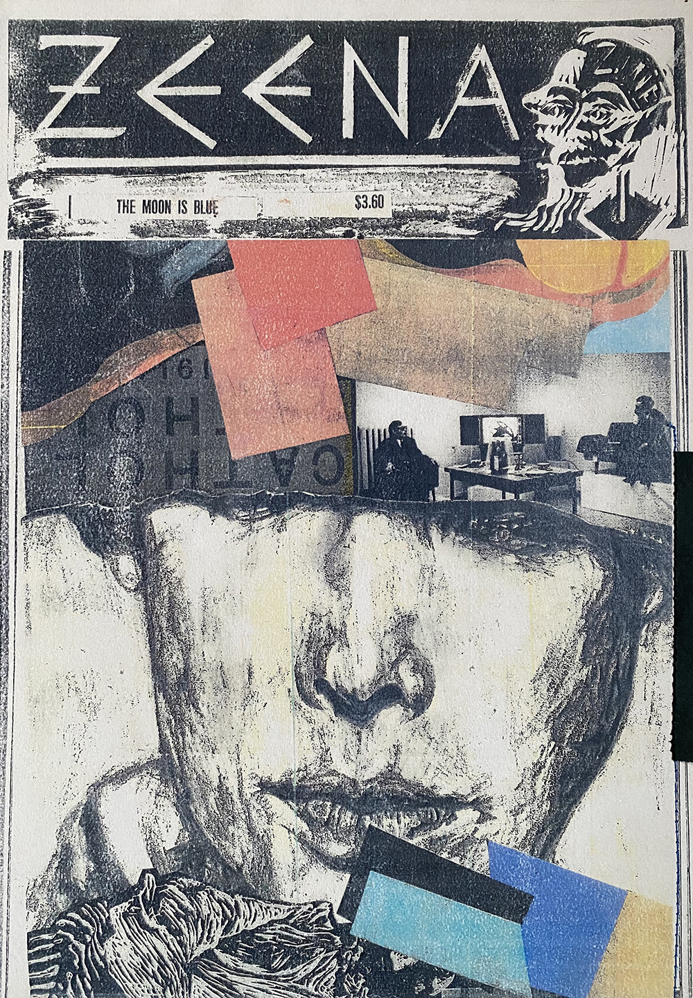 Portrait and Collage Sketchbook Page by Stephanie Cubbin