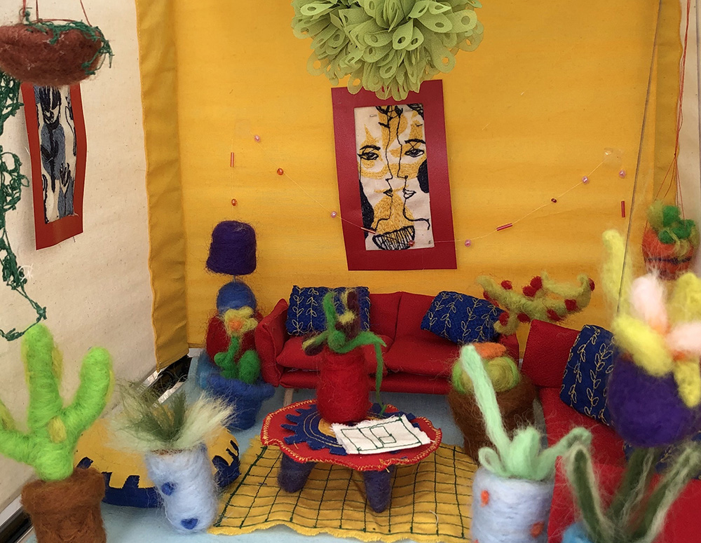 Felted and Embroidered Yellow Living Room by Gabby Dickson Felted and Embroidered Yellow Living Room by Gabby Dickson