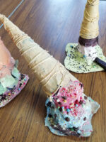 Ice-cream cone shaped sculptures by Julia Rigby