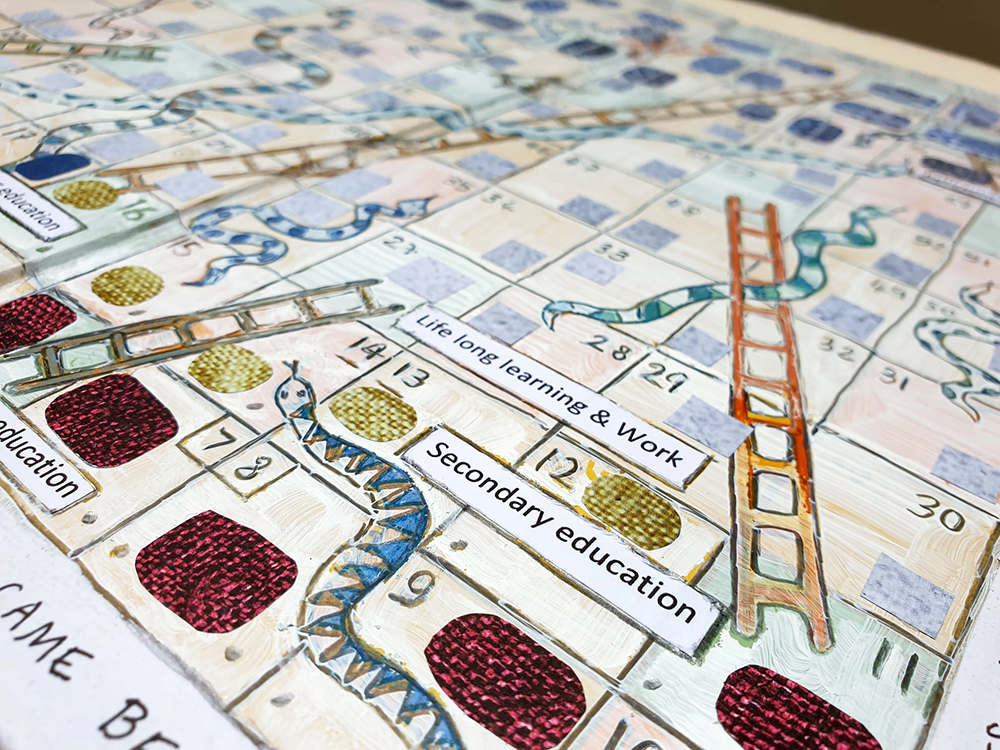 snakes and ladders board for art educators