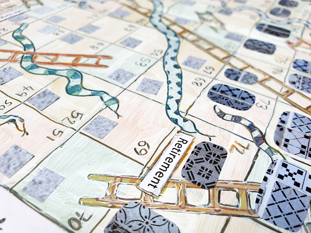 snakes and ladders board for art educators