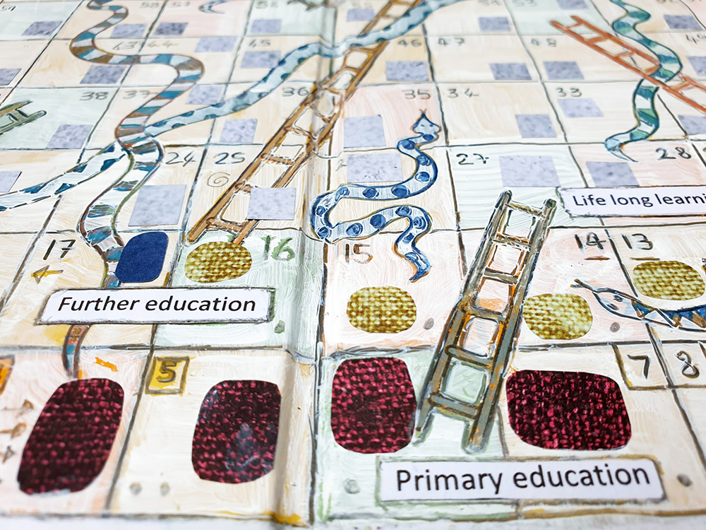snakes and ladders board for art educators