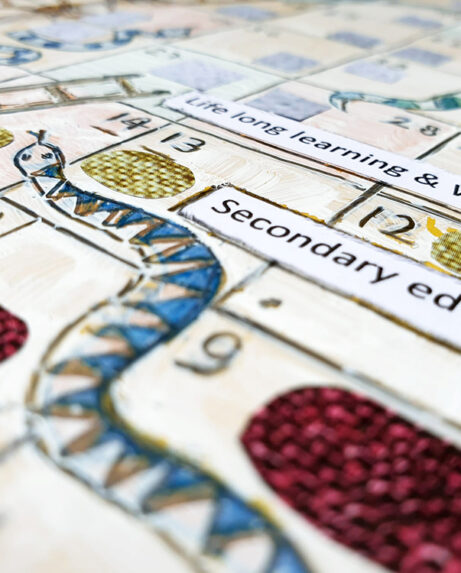 snakes and ladders board for art educators