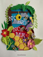 No Bee No Mee Papercut Poster by Abigail Winter