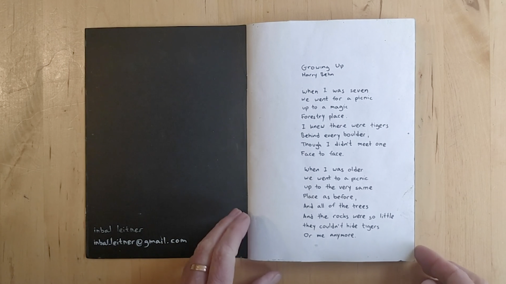 Poem Sketchbook Page by Inbal Leitner