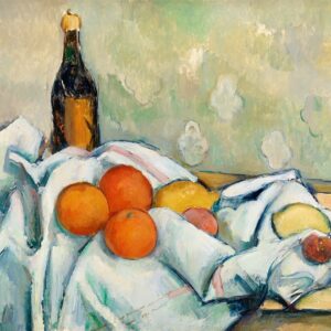 "Bottle and Fruits by Paul Cézanne" by Barnes Foundation is marked with CC0 1.0