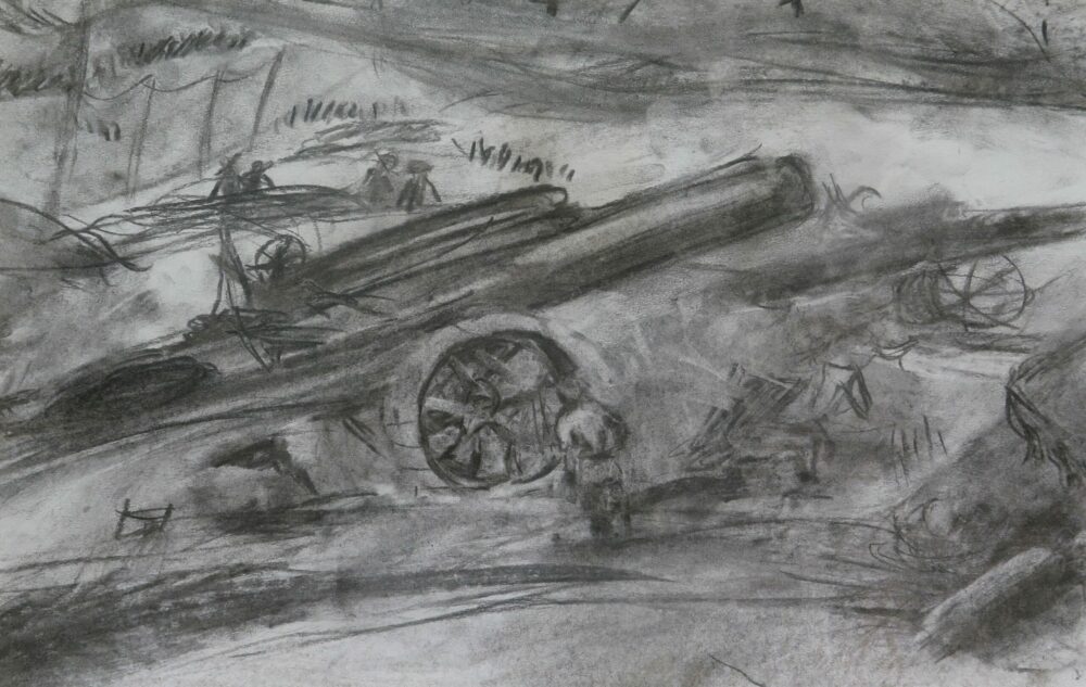 Charcoal study of the work of Paul Nash