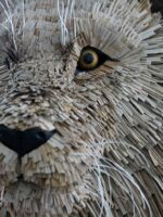 Close up of Wembley Lion (cardboard) by Faith Bebbington