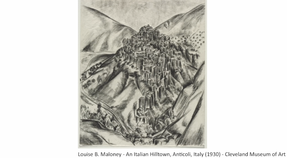 Louise B. Maloney - An Italian Hilltown, Anticoli, Italy (1930)- Cleveland Museum of Art