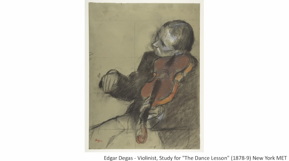 Edgar Degas- Violinist, Study for "The Dance Lesson" (1878-9) New York Met
