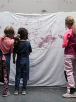 Children Painting On A Sheet by Mostyn de Beer