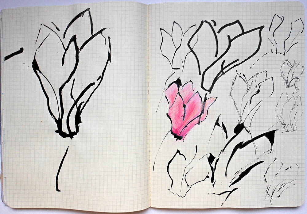 Sketchbook Pages Of Tool Experiments by Andrea Butler