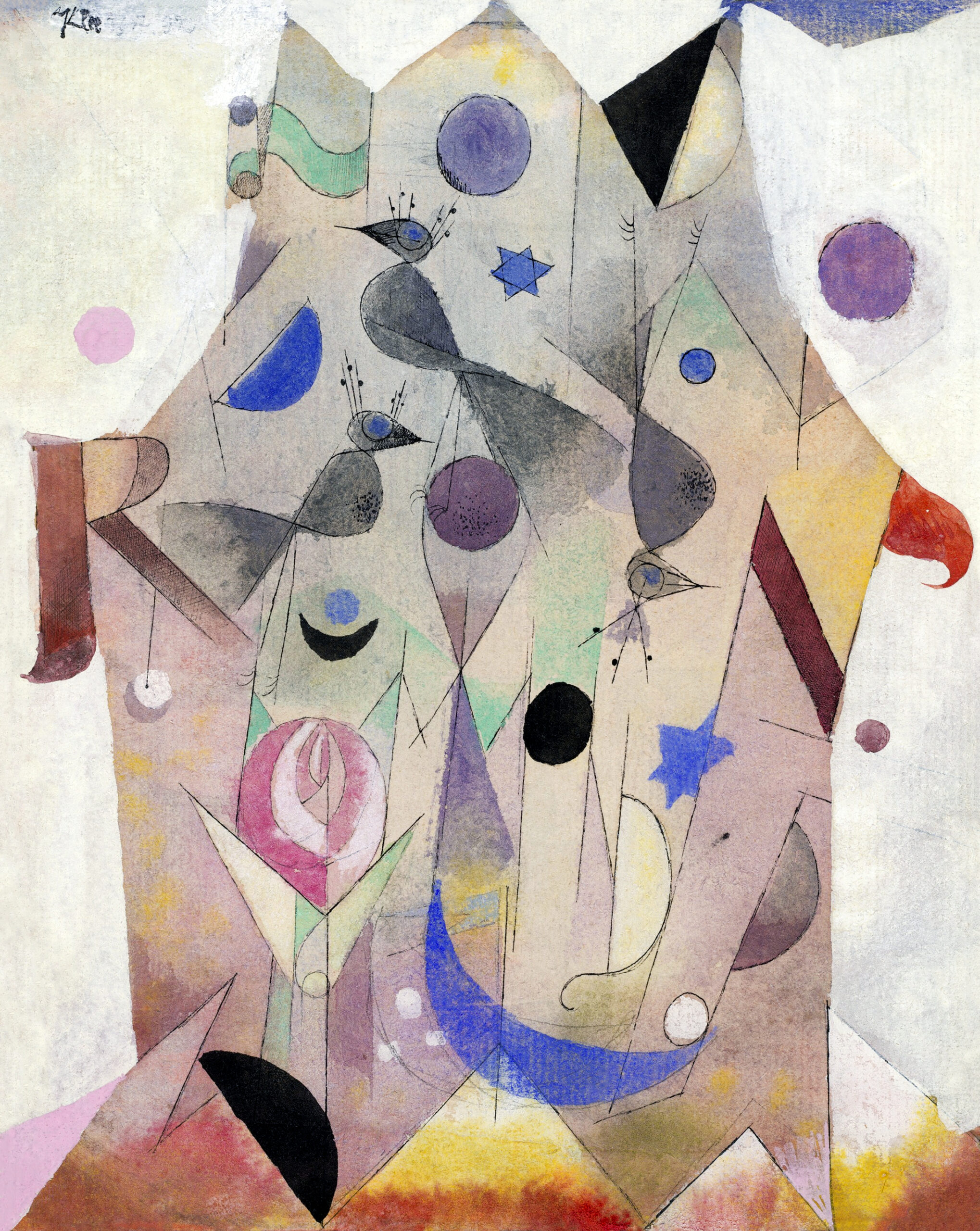 Persische Nachtigallen (Persian Nightingales) (1917) by Paul Klee. Original portrait painting from The Art Institute of Chicago.