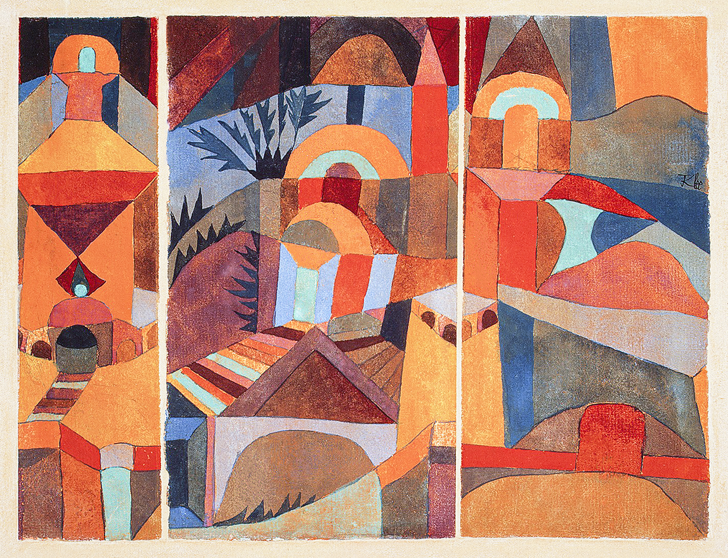Temple Gardens (1920) by Paul Klee. Original from The MET Museum Temple Gardens (1920) by Paul Klee. Original from The MET Museum