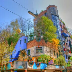 A collection of imagery and sources designed to explore the work of architect Hundertwasser