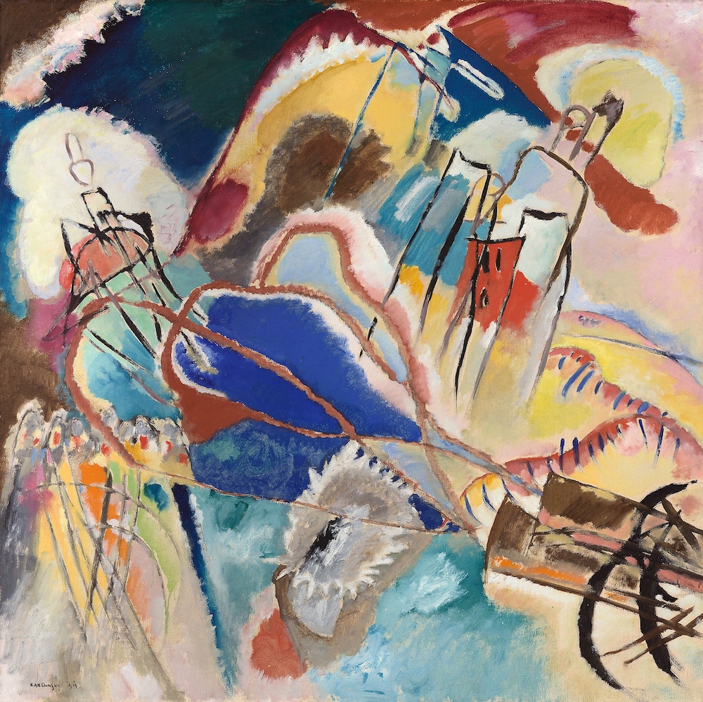 "File:Vasily Kandinsky, Improvisation No. 30 (Cannons), 1913, 1931.511, Art Institute of Chicago.jpg" by Wassily Kandinsky is marked with CC0 1.0.