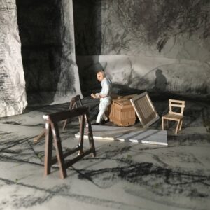 Rachel T charcoal cave adding scale figure