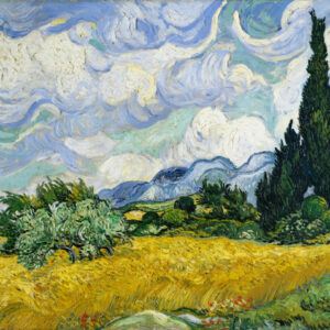 Wheat Field with Cypresses (1889) by Vincent Van Gogh. Original from the MET Museum.
