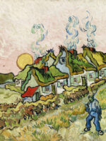 Houses and Figure (1890) by Vincent Van Gogh. Original from the Barnes Foundation.