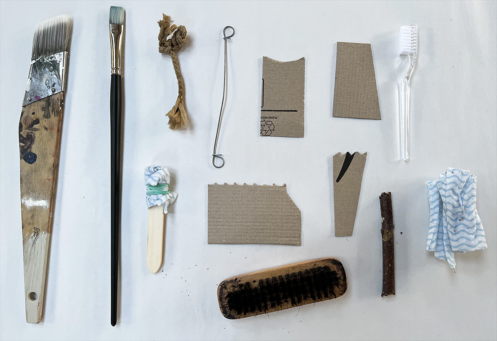 Variety of mark making tools