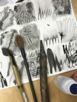 Using different tools and making marks with ink