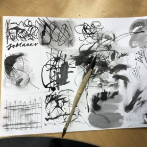 See how twigs can be used as mark making tools
