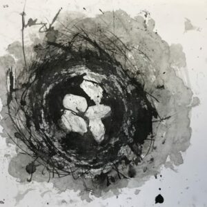 Experiment the structures of nests with mark making and materials