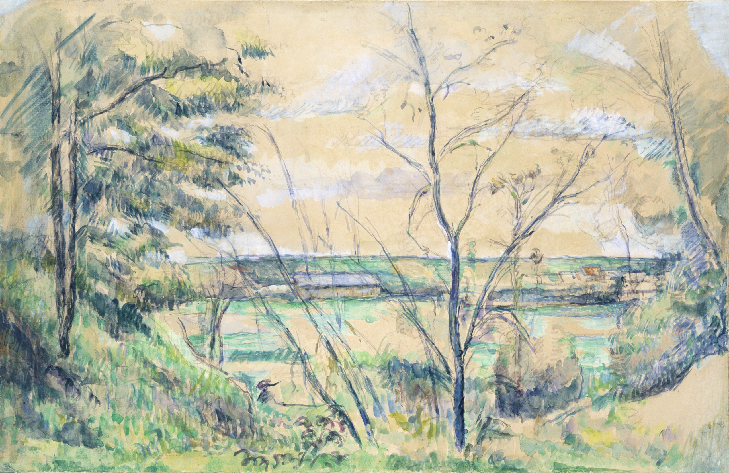 In the Oise Valley (ca. 1878–1880) by Paul Cézanne. Original from The MET Museum. 