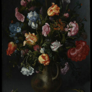 A Vase with Flowers Artist: Jacob Vosmaer (Dutch, Delft ca. 1584–1641 Delft) Date: probably 1613 Medium: Oil on wood Dimensions: 33 1/2 x 24 5/8 in. (85.1 x 62.5 cm) Classification: Paintings Credit Line: Purchase, 1871