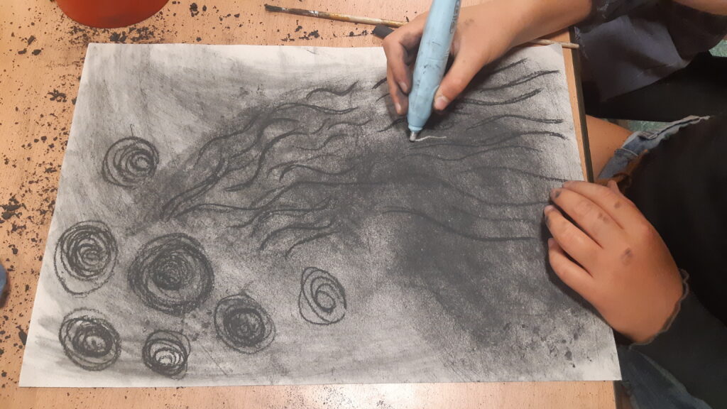 A charcoal exploration on paper