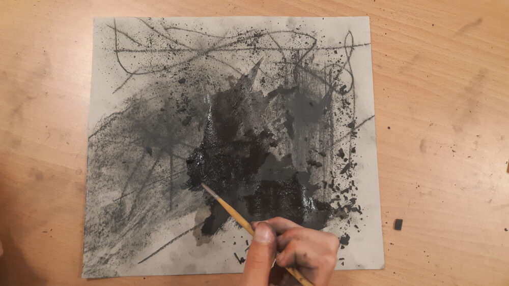 Using water with charcoal