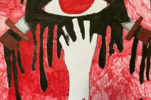 Drawing representations of the imagery and symbolism in Macbeth posters.