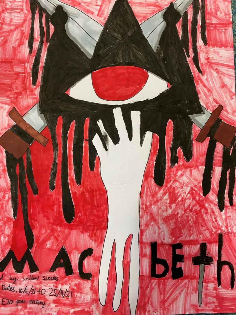 An illustrative poster for Macbeth.