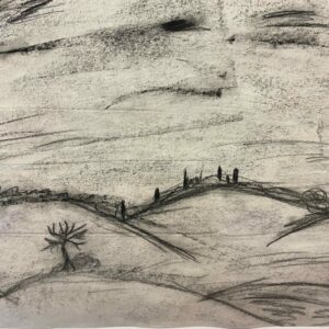 Creating a sense of place when drawing with charcoal.