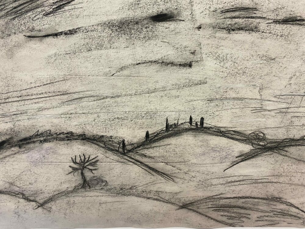 Creating a sense of place when drawing with charcoal.