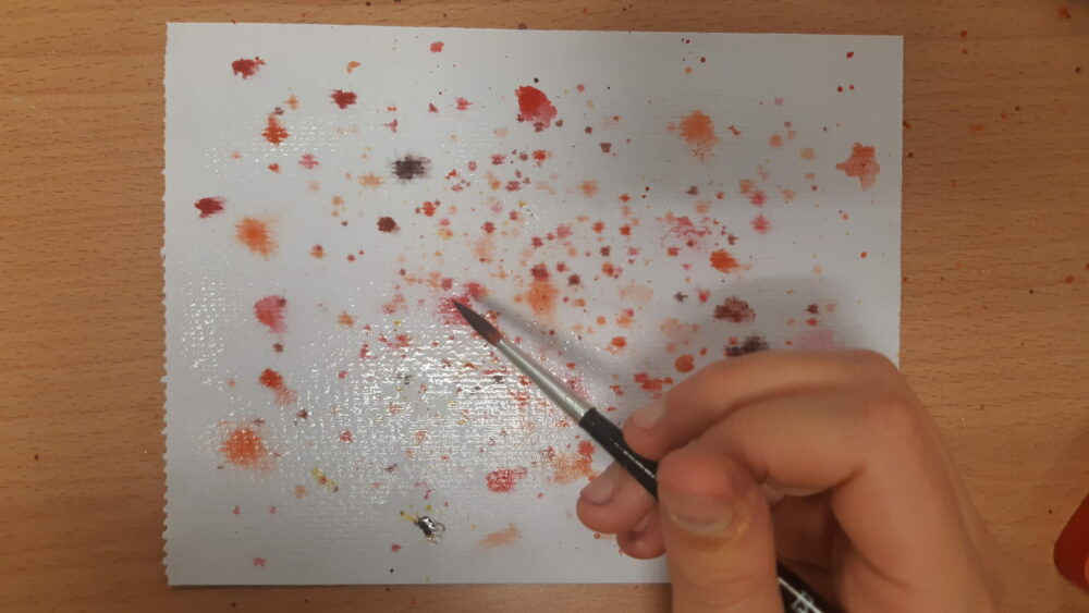 Practicing the wet on wet technique with water colour paint.